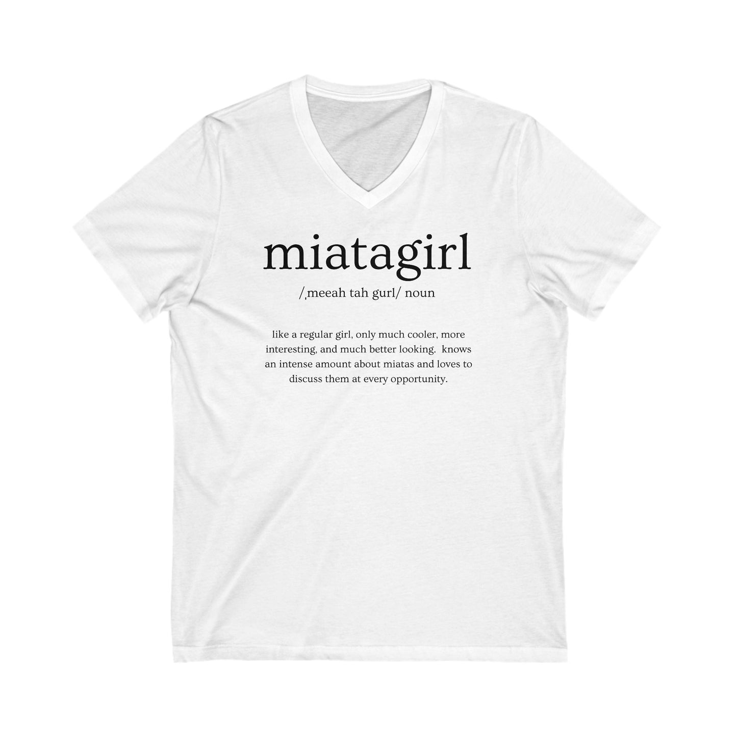 Miata Girl Defined Jersey Short Sleeve V-Neck Tee