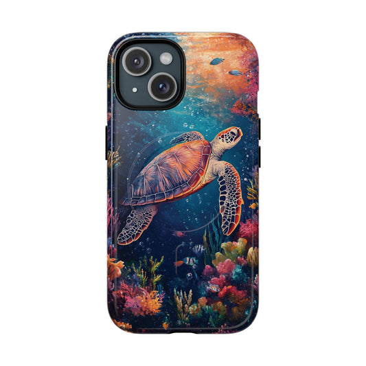 Ocean Colorful Sea Turtle Tough Magnetic Cell Phone Case