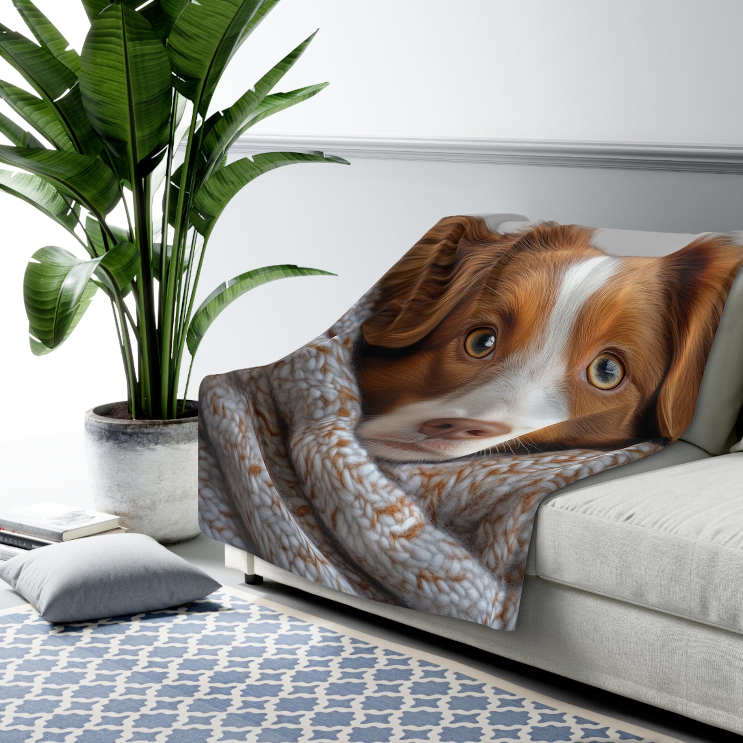 Australian Shepherd Aussie Sherpa Fleece Blanket