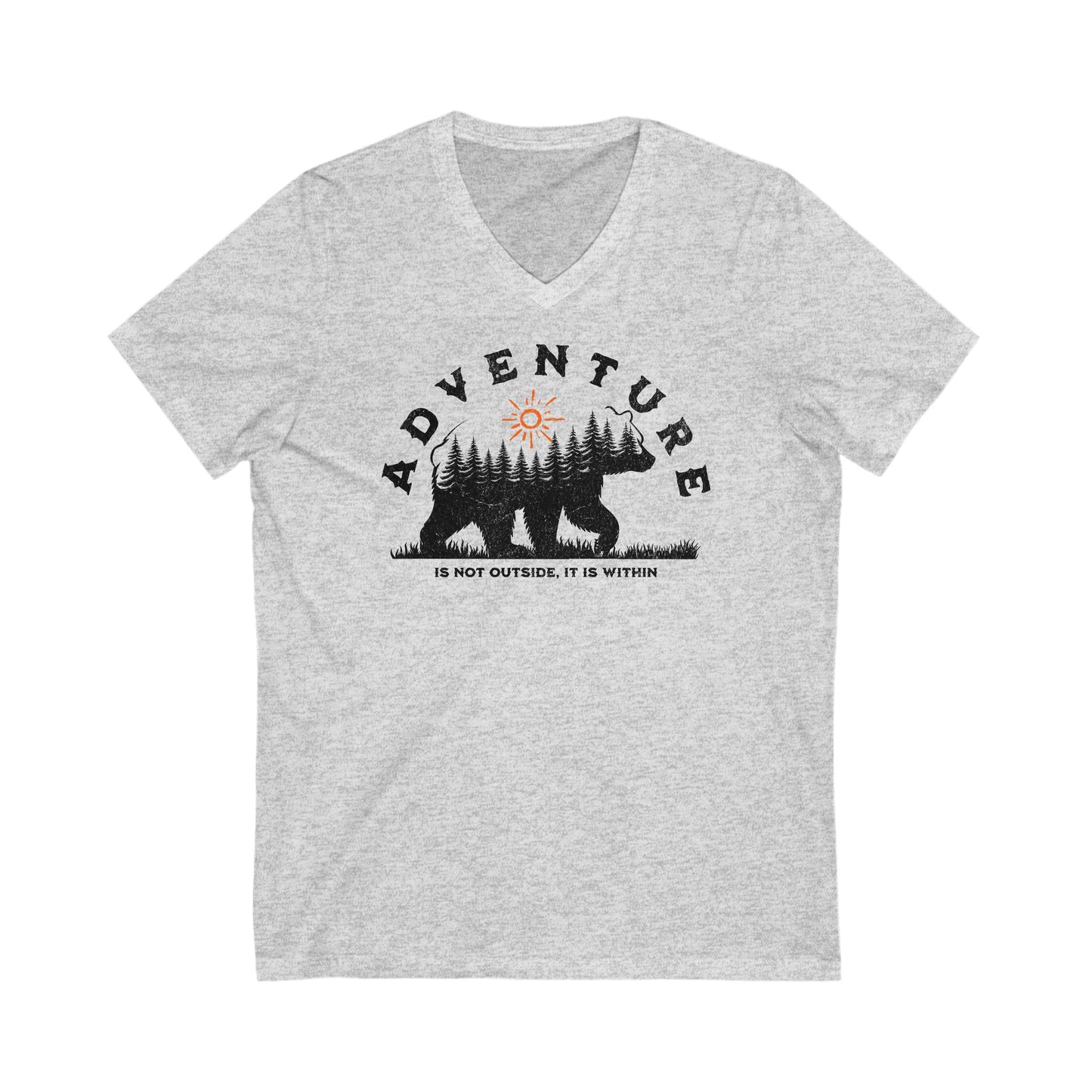 Adventure is Within Jersey Short Sleeve V-Neck Tee