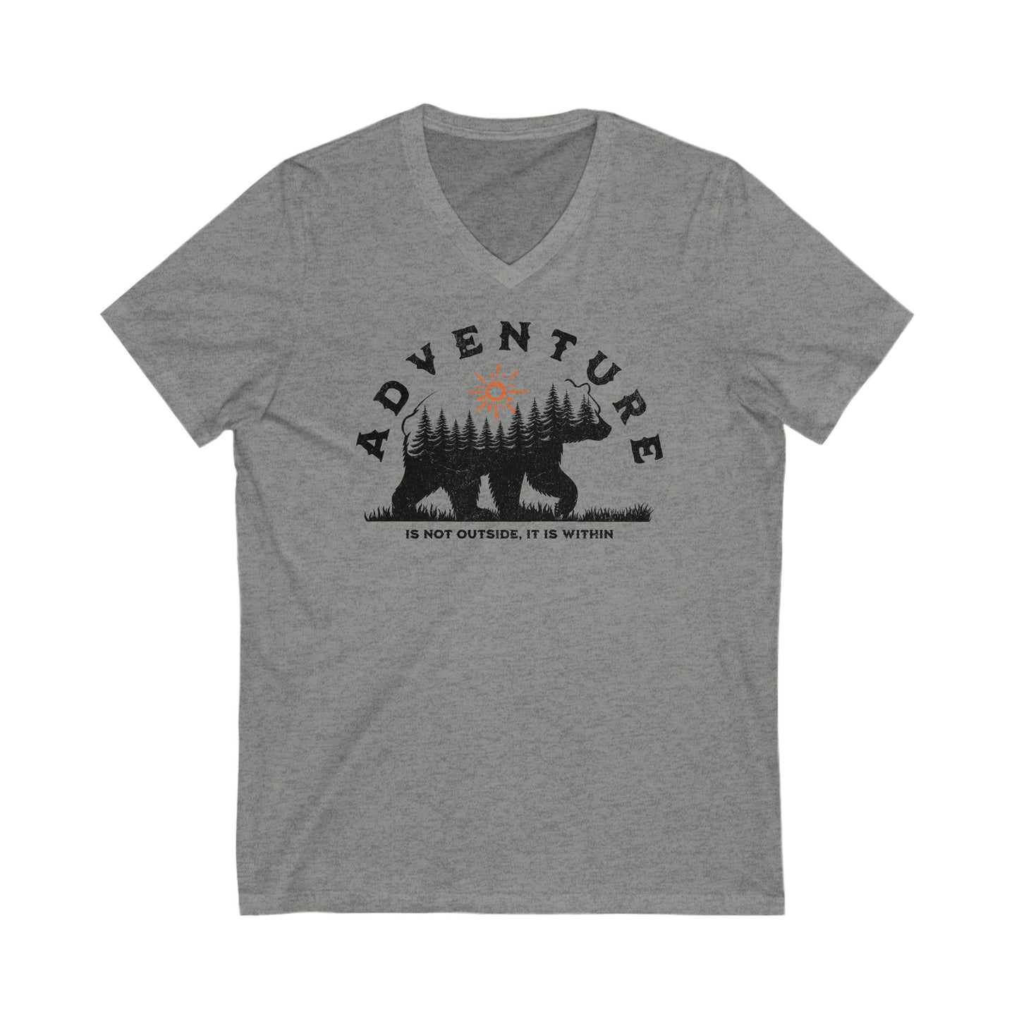 Adventure is Within Jersey Short Sleeve V-Neck Tee