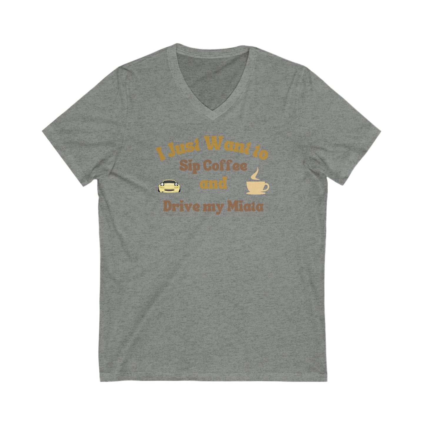 Miatas and Coffee Jersey Short Sleeve V-Neck Tee