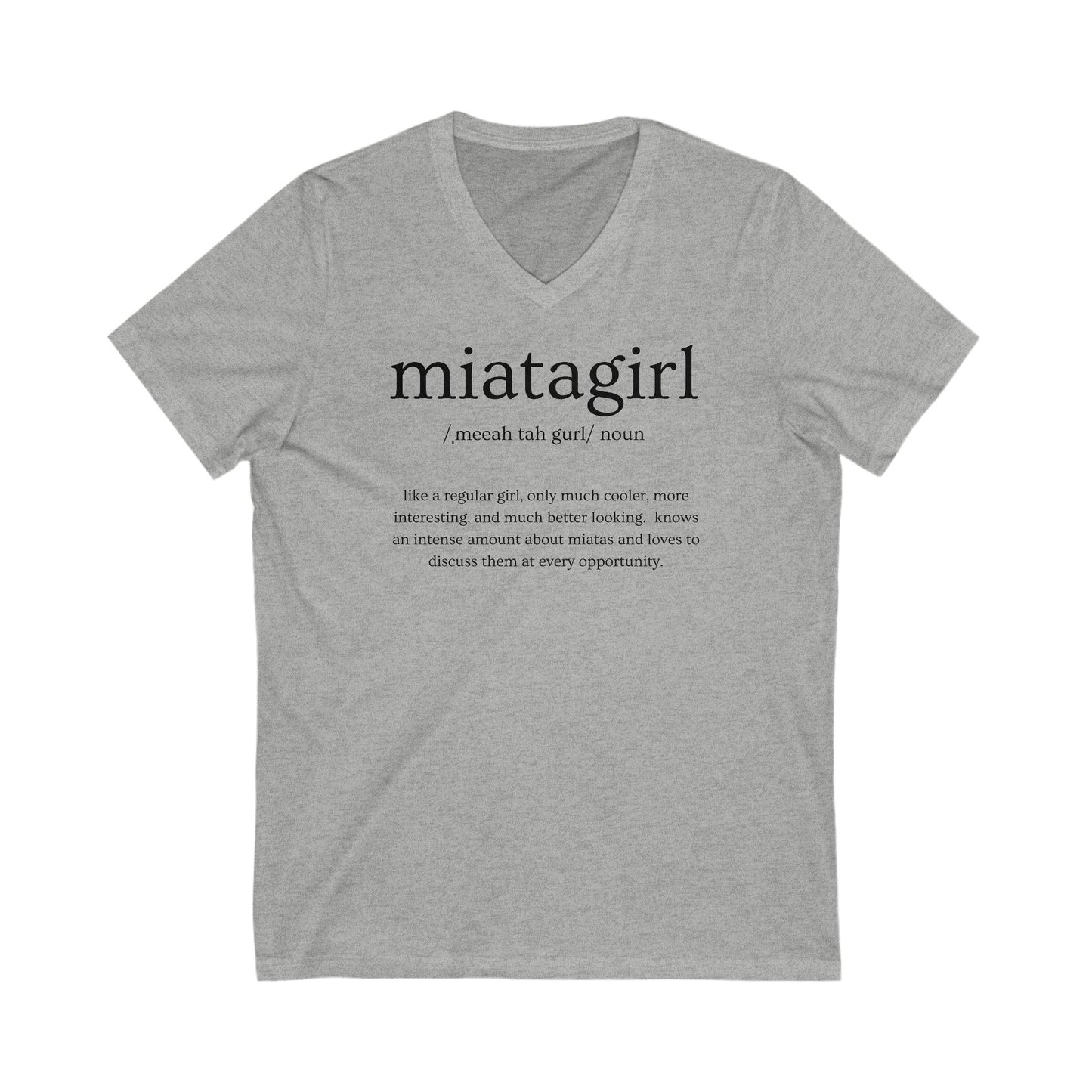 Miata Girl Defined Jersey Short Sleeve V-Neck Tee