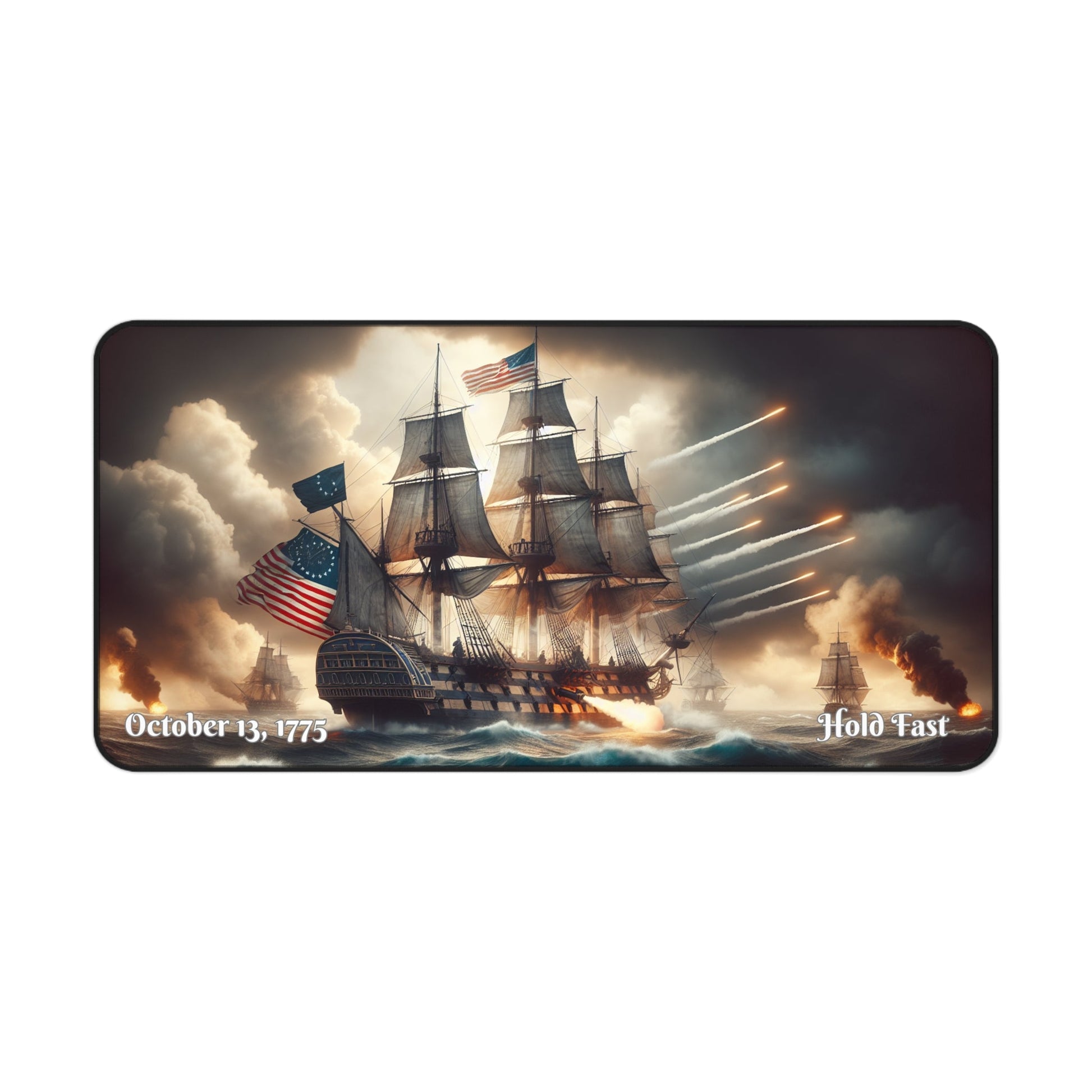 1775 Naval Battle Scene Desk Mat