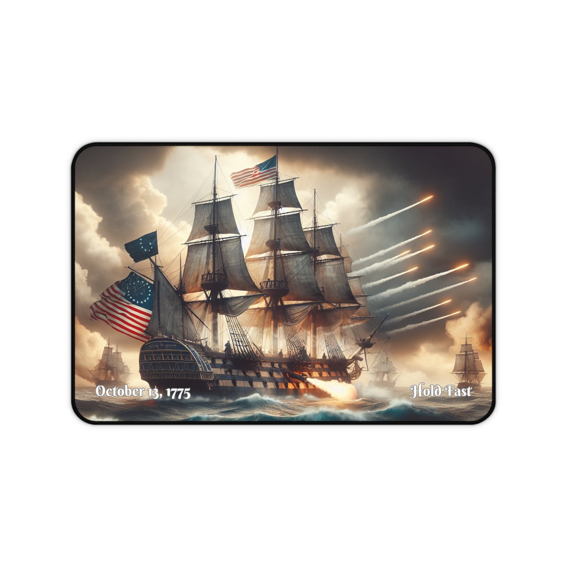 1775 Naval Battle Scene Desk Mat