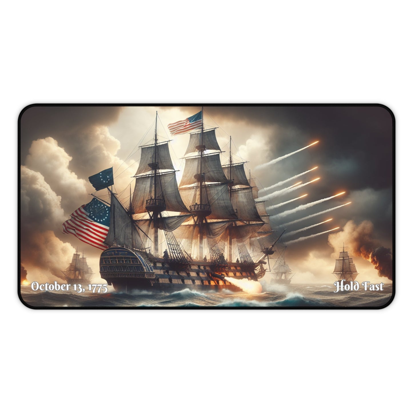 1775 Naval Battle Scene Desk Mat