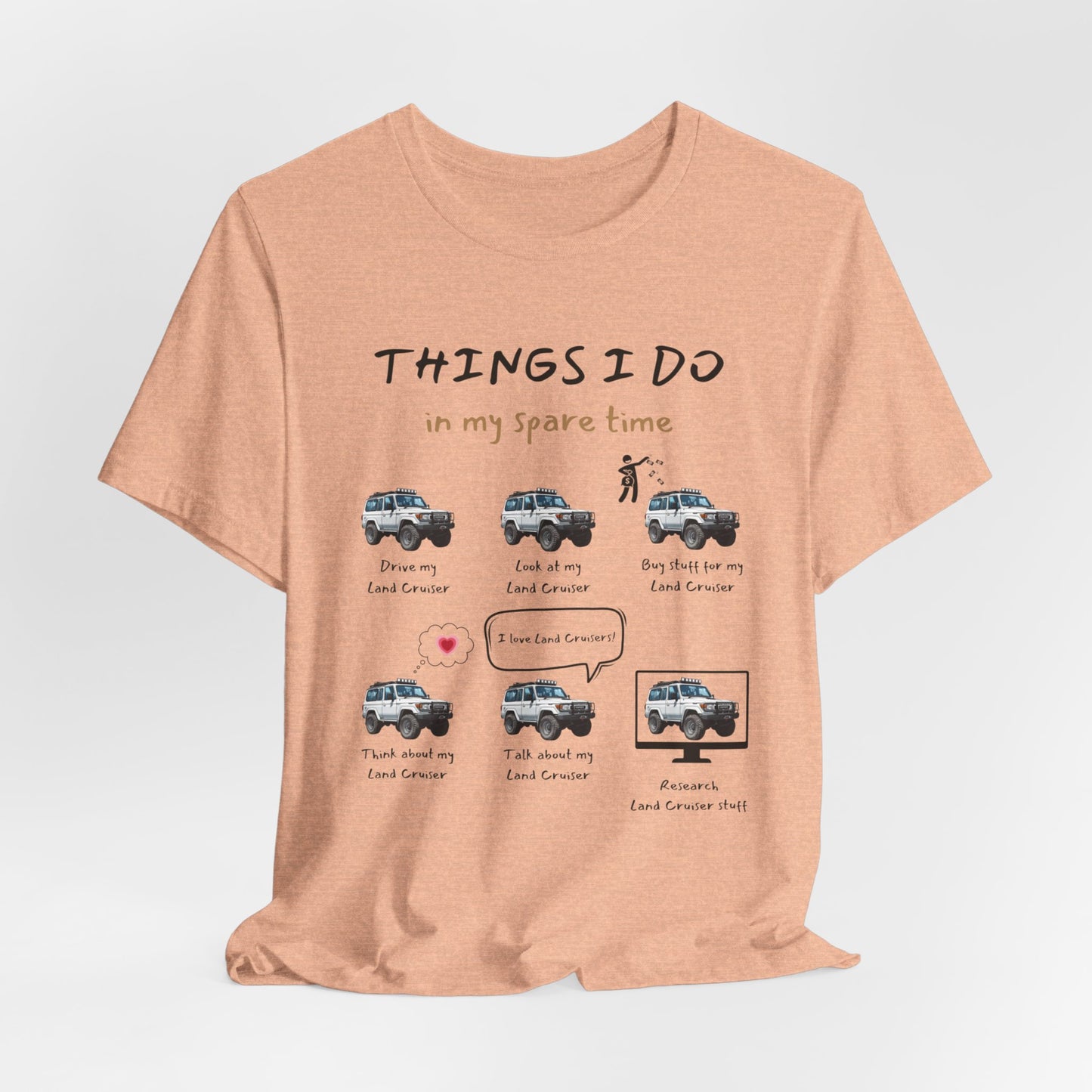 Land Cruiser Trucks in my Spare Time (White Land Cruiser) Jersey Short Sleeve Tee