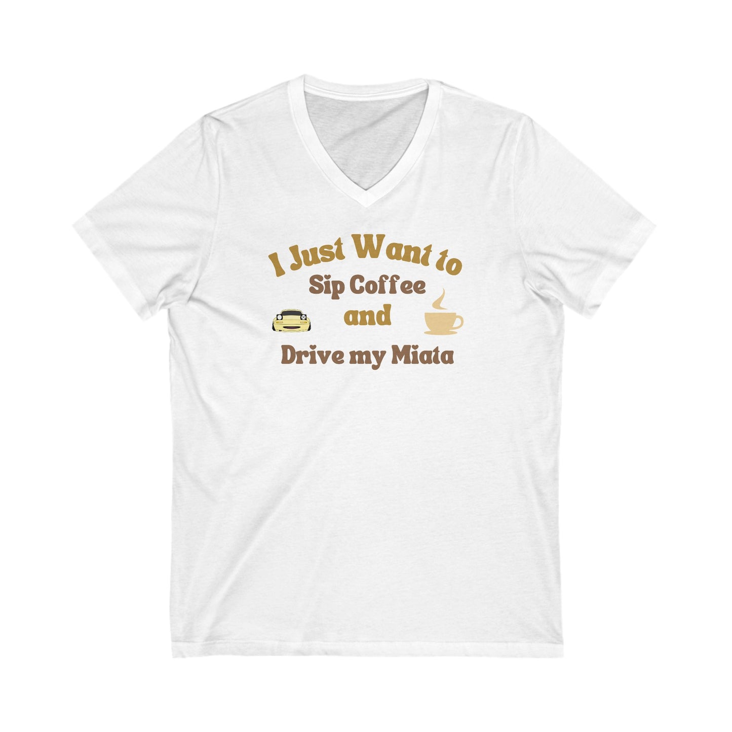 Miatas and Coffee Jersey Short Sleeve V-Neck Tee