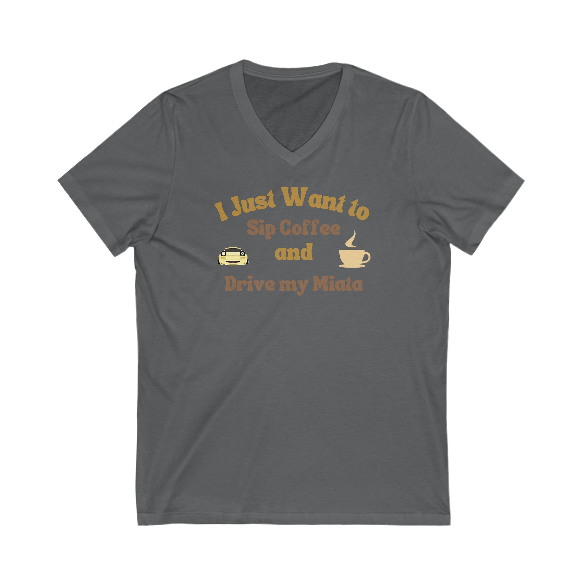 Miatas and Coffee Jersey Short Sleeve V-Neck Tee