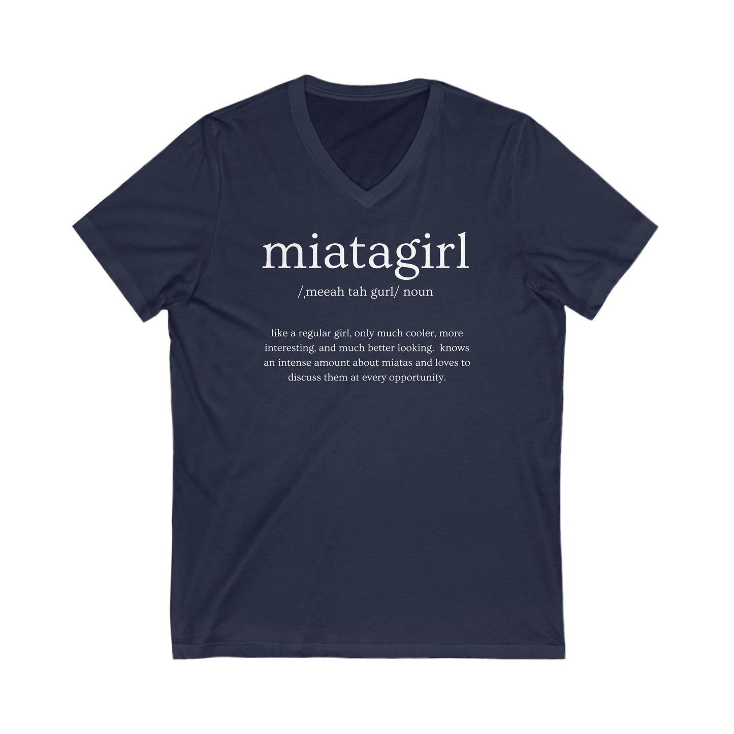 Miata Girl Defined Jersey Short Sleeve V-Neck Tee