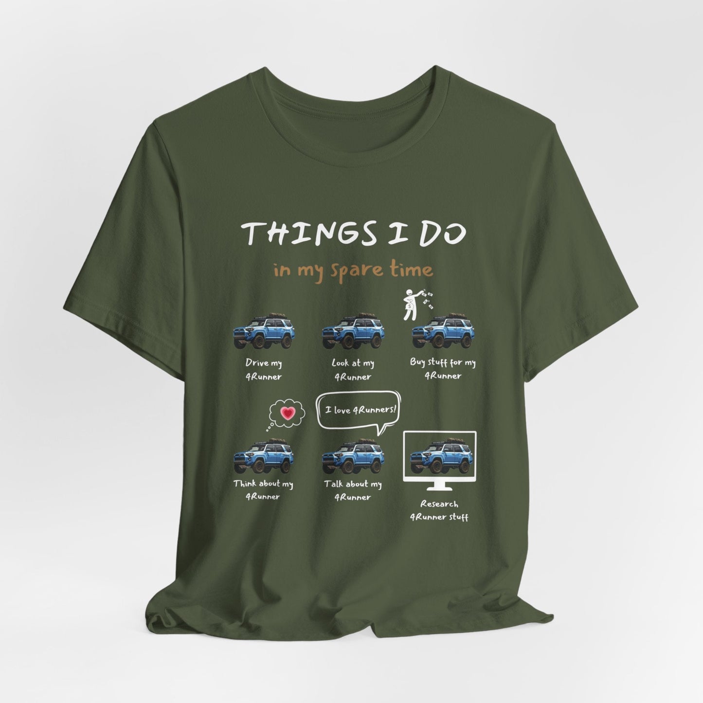 4Runner Trucks in my Spare Time (Blue 4Runner) Jersey Short Sleeve Tee