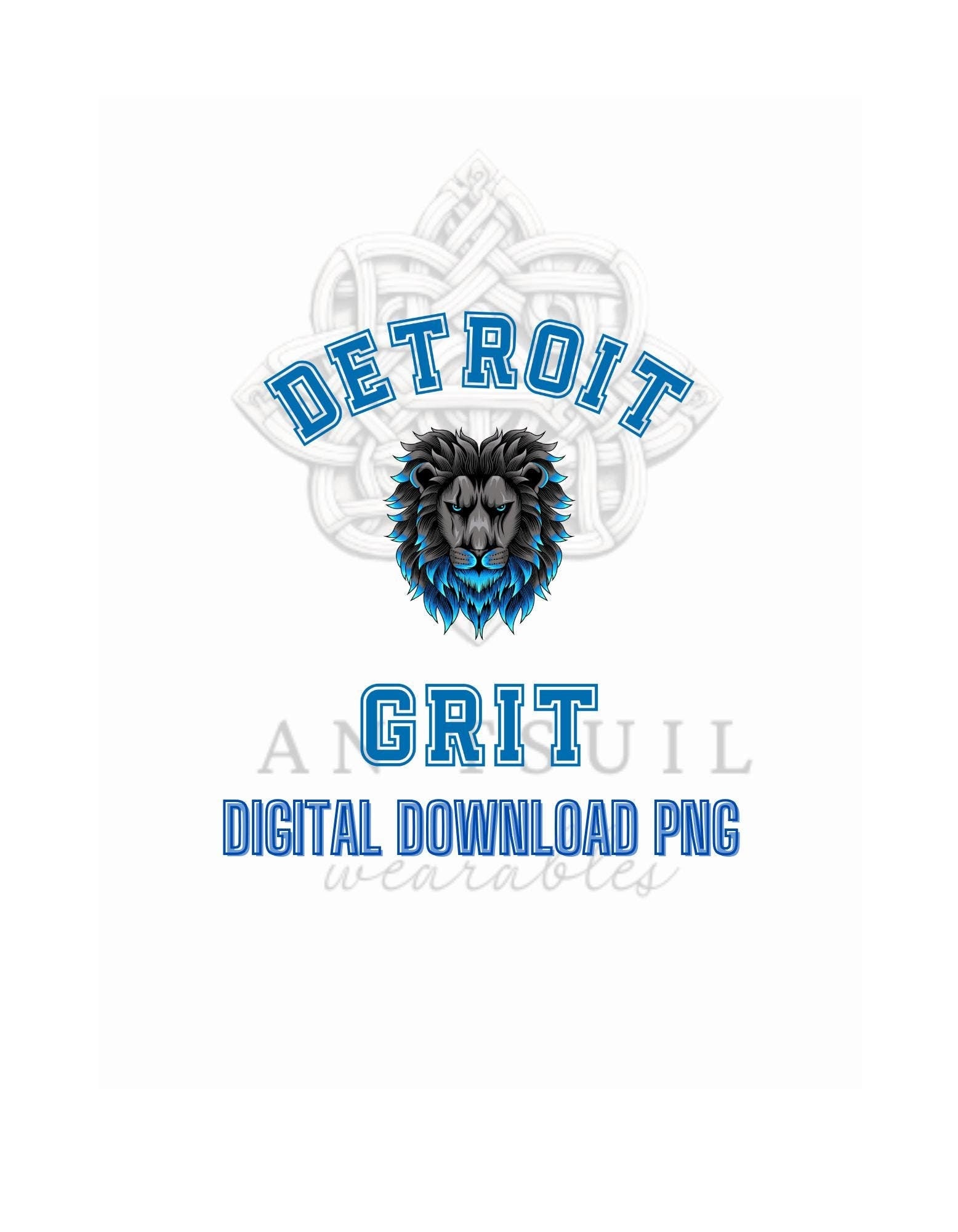 Detroit Lions Grit Graphic Digital Image File (PNG)