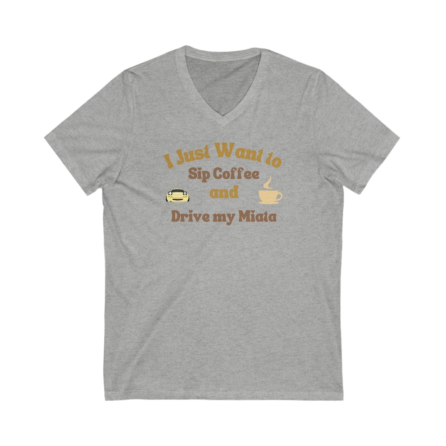 Miatas and Coffee Jersey Short Sleeve V-Neck Tee