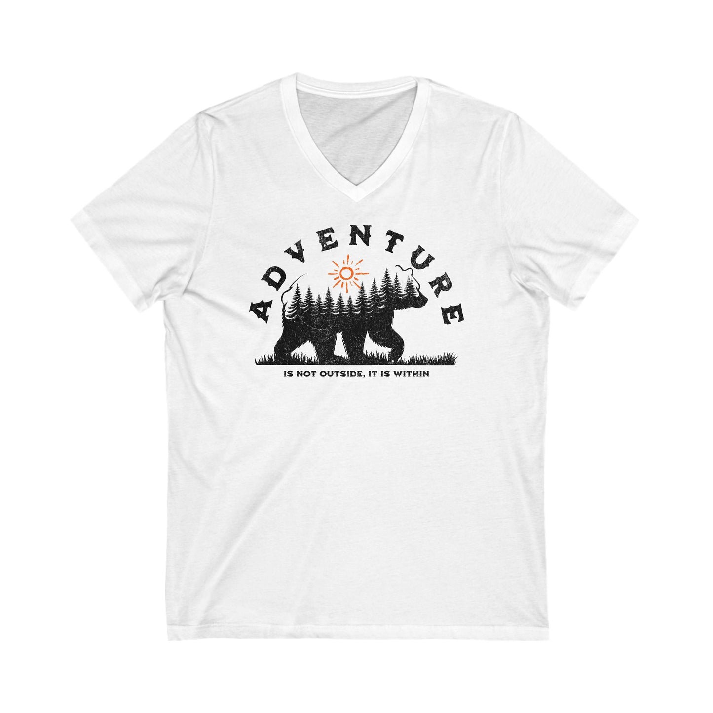 Adventure is Within Jersey Short Sleeve V-Neck Tee