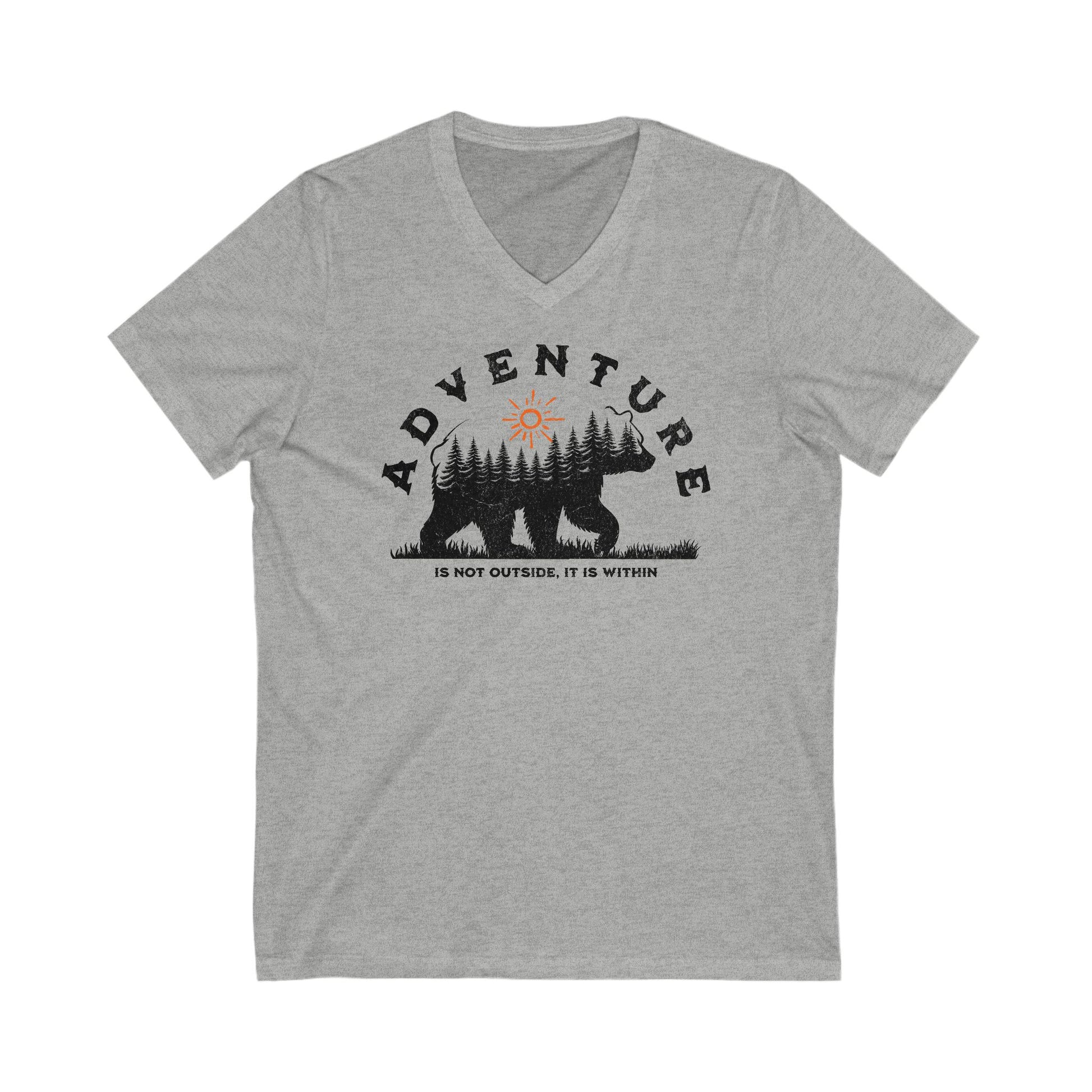 Adventure is Within Jersey Short Sleeve V-Neck Tee