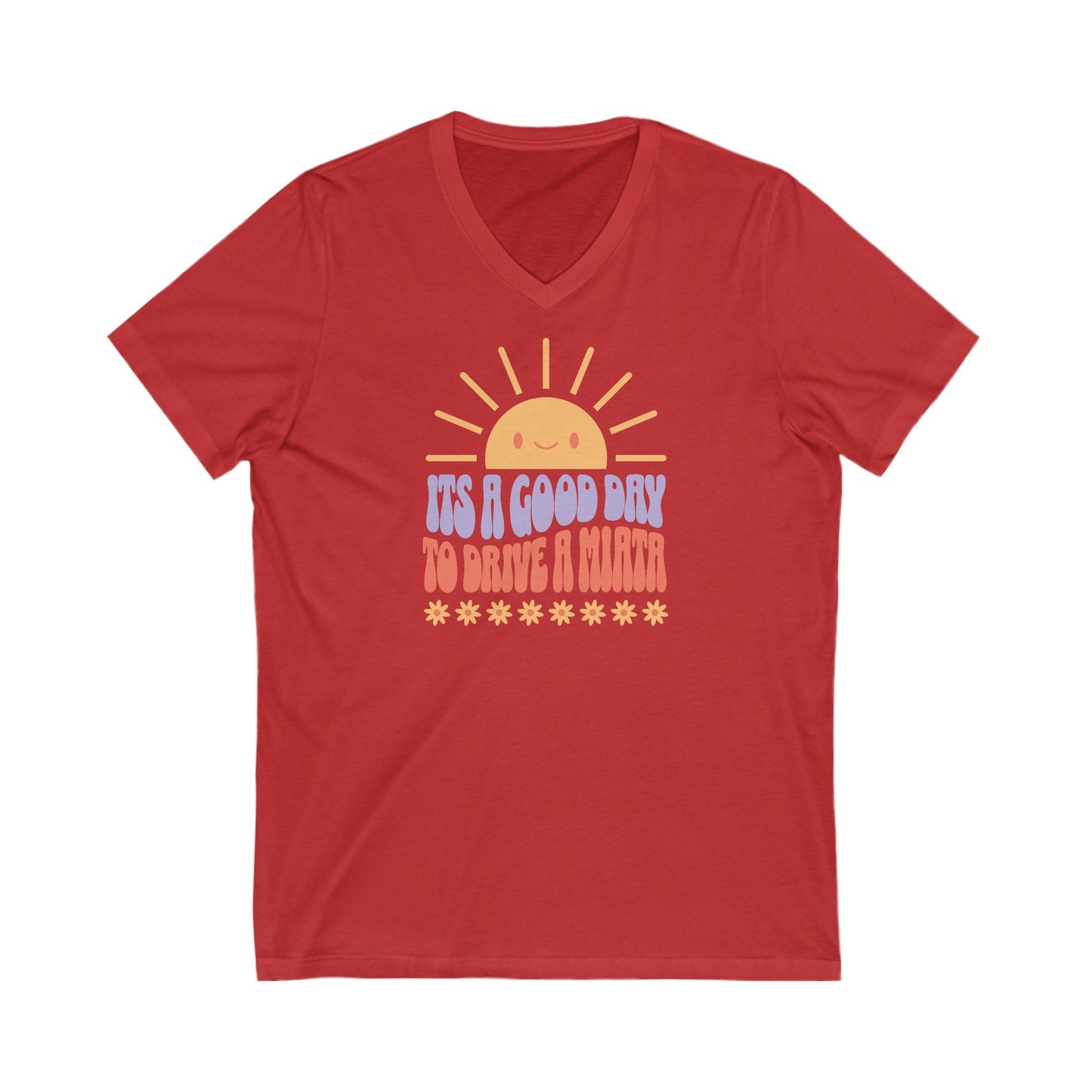 Good Day to Drive a Miata Jersey Short Sleeve V-Neck Tee