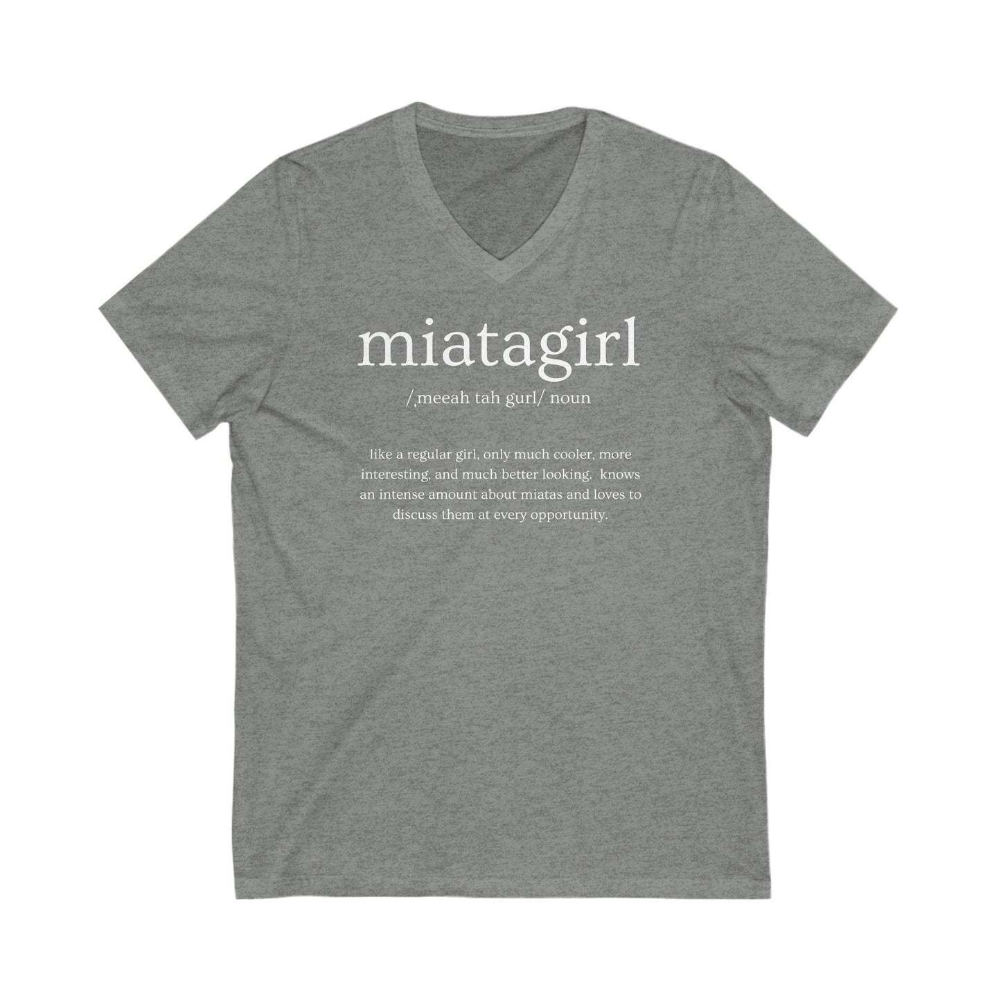 Miata Girl Defined Jersey Short Sleeve V-Neck Tee