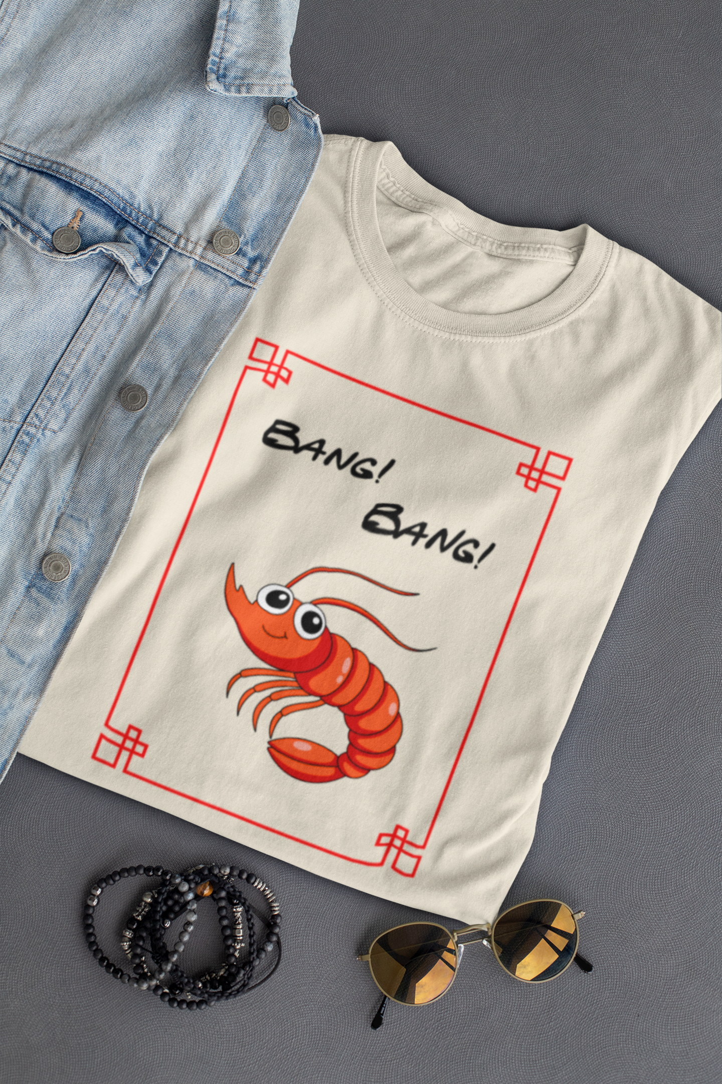 Bang! Bang! Shrimp Jersey Short Sleeve Tee