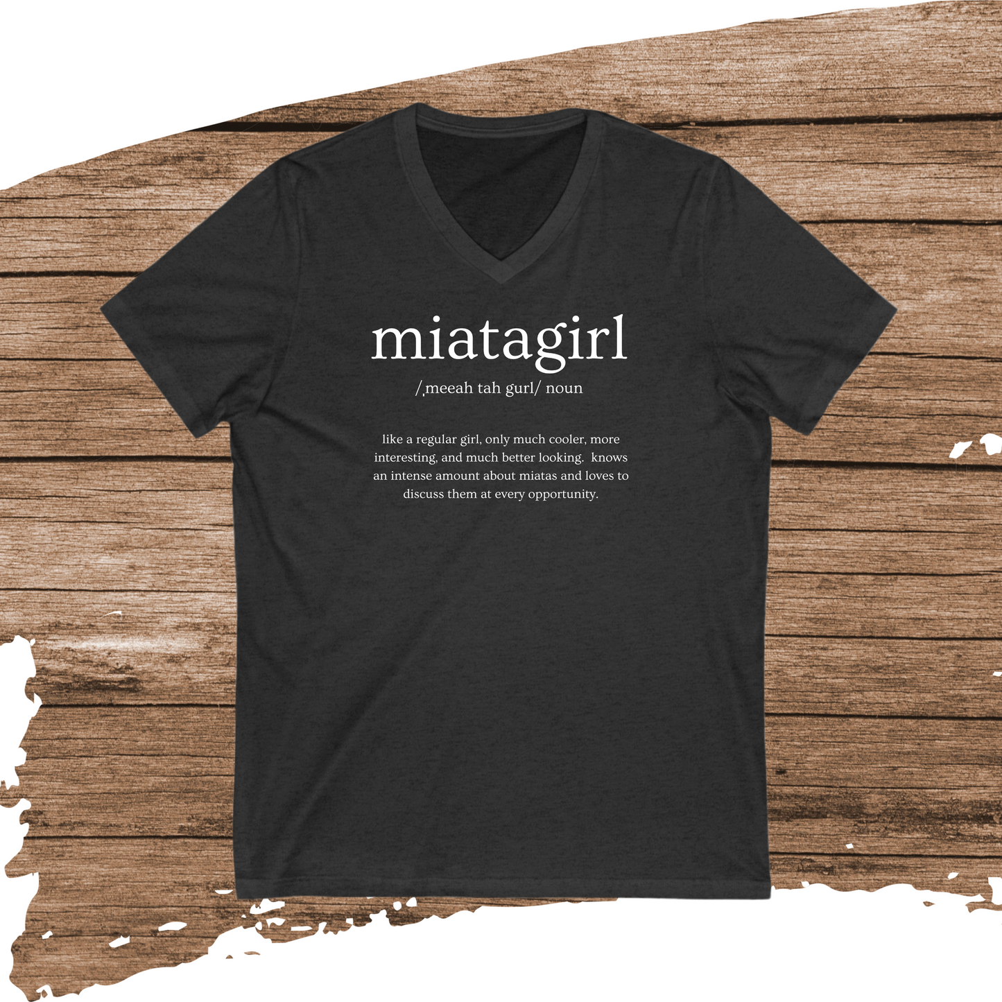 Miata Girl Defined Jersey Short Sleeve V-Neck Tee