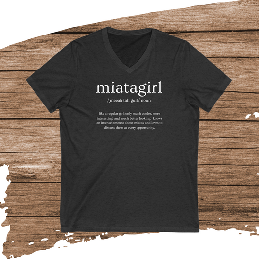 Miata Girl Defined Jersey Short Sleeve V-Neck Tee