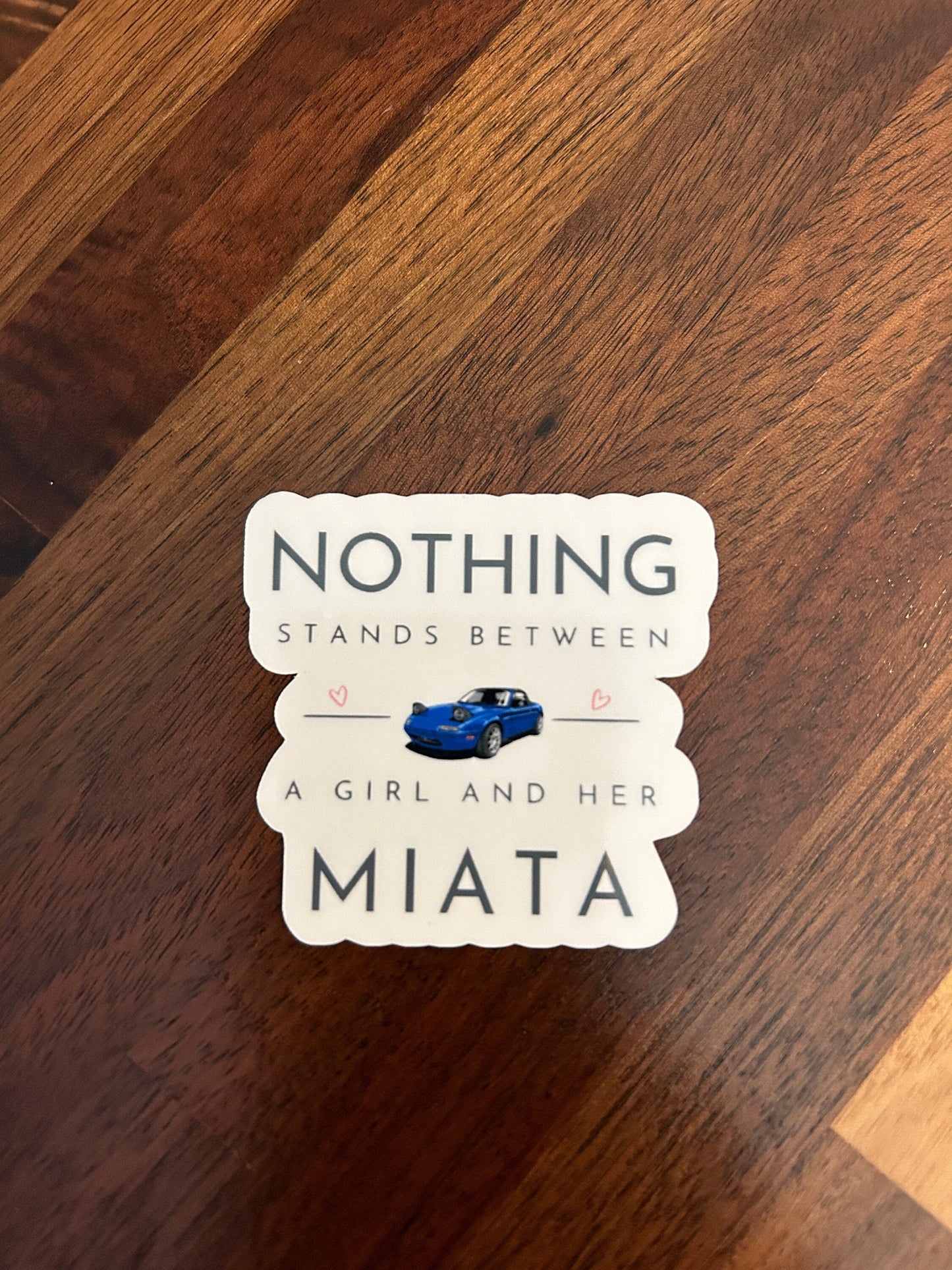 A Girl and Her Miata Laminated Vinyl Stickers