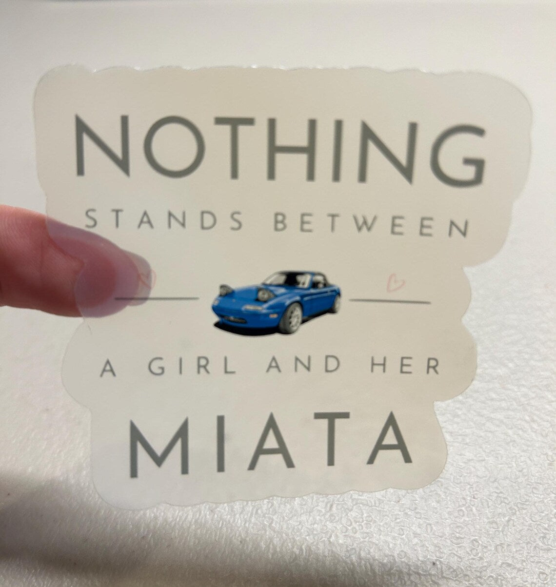 A Girl and Her Miata Translucent Vinyl Stickers