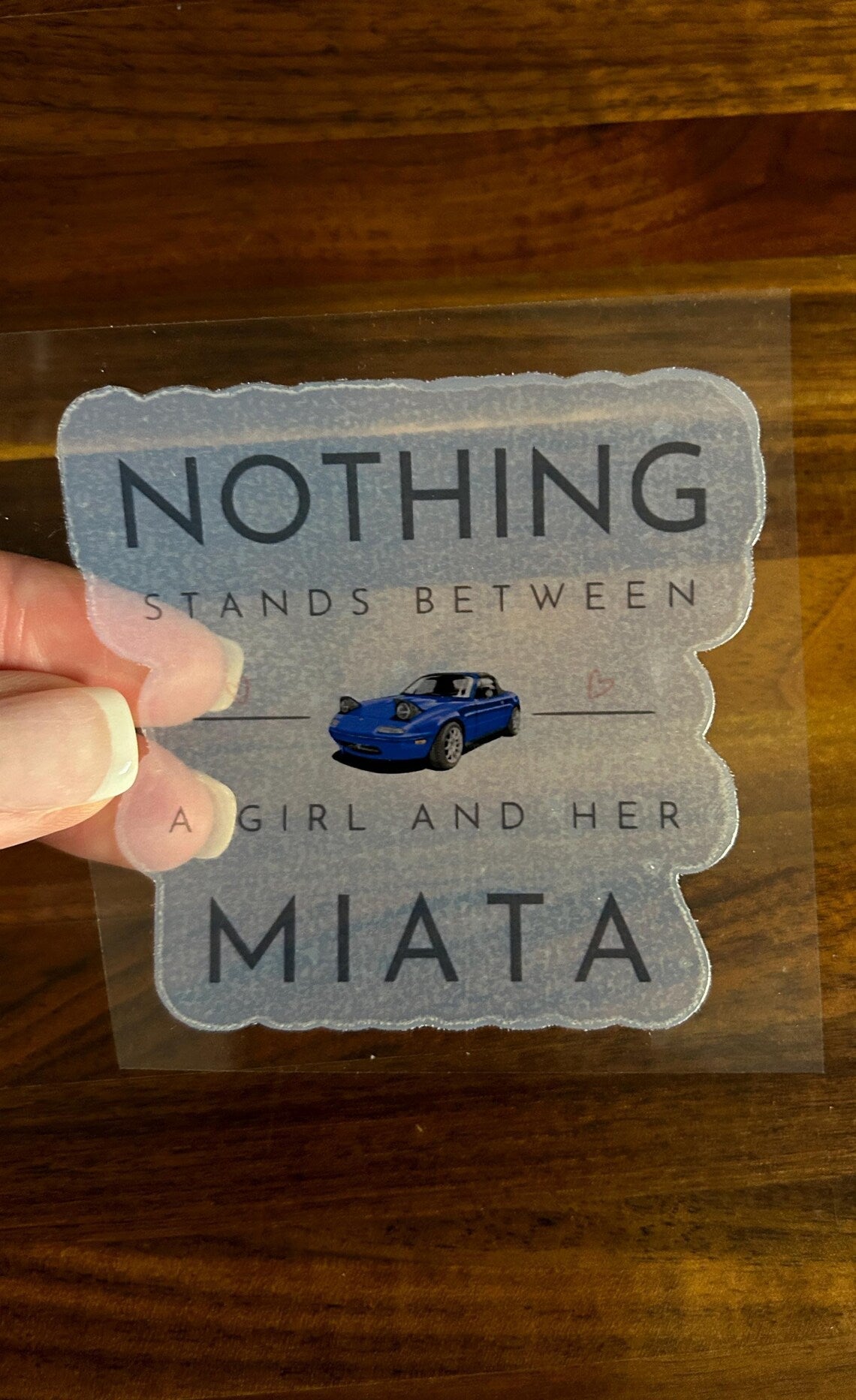 A Girl and Her Miata Translucent Vinyl Stickers