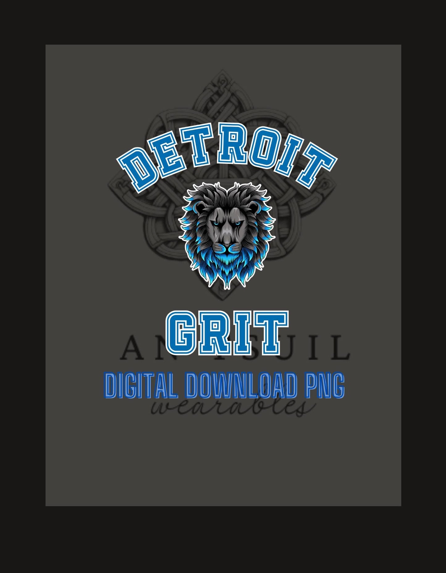 Detroit Lions Grit Graphic Digital Image File (PNG)