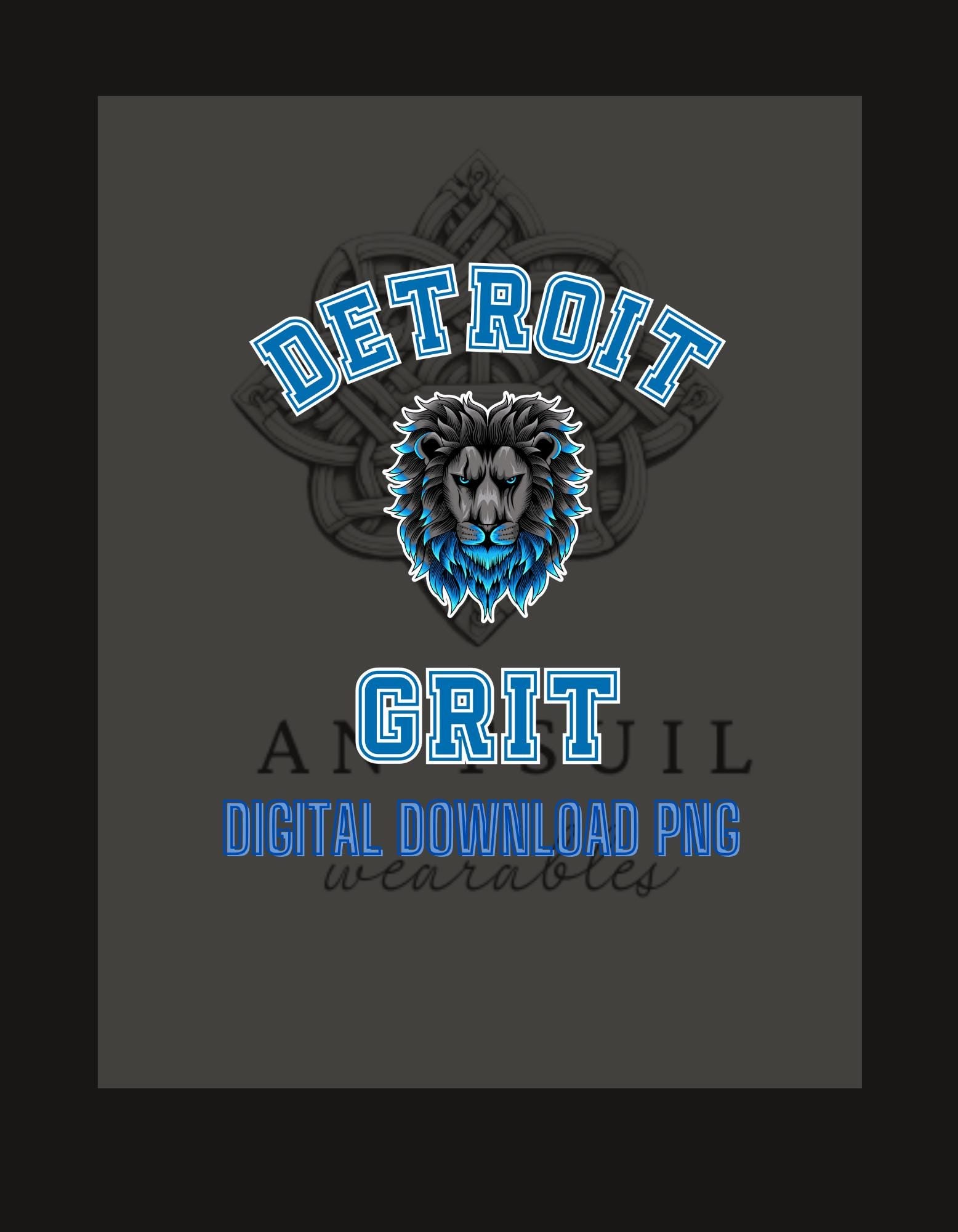 Detroit Lions Grit Graphic Digital Image File (PNG)