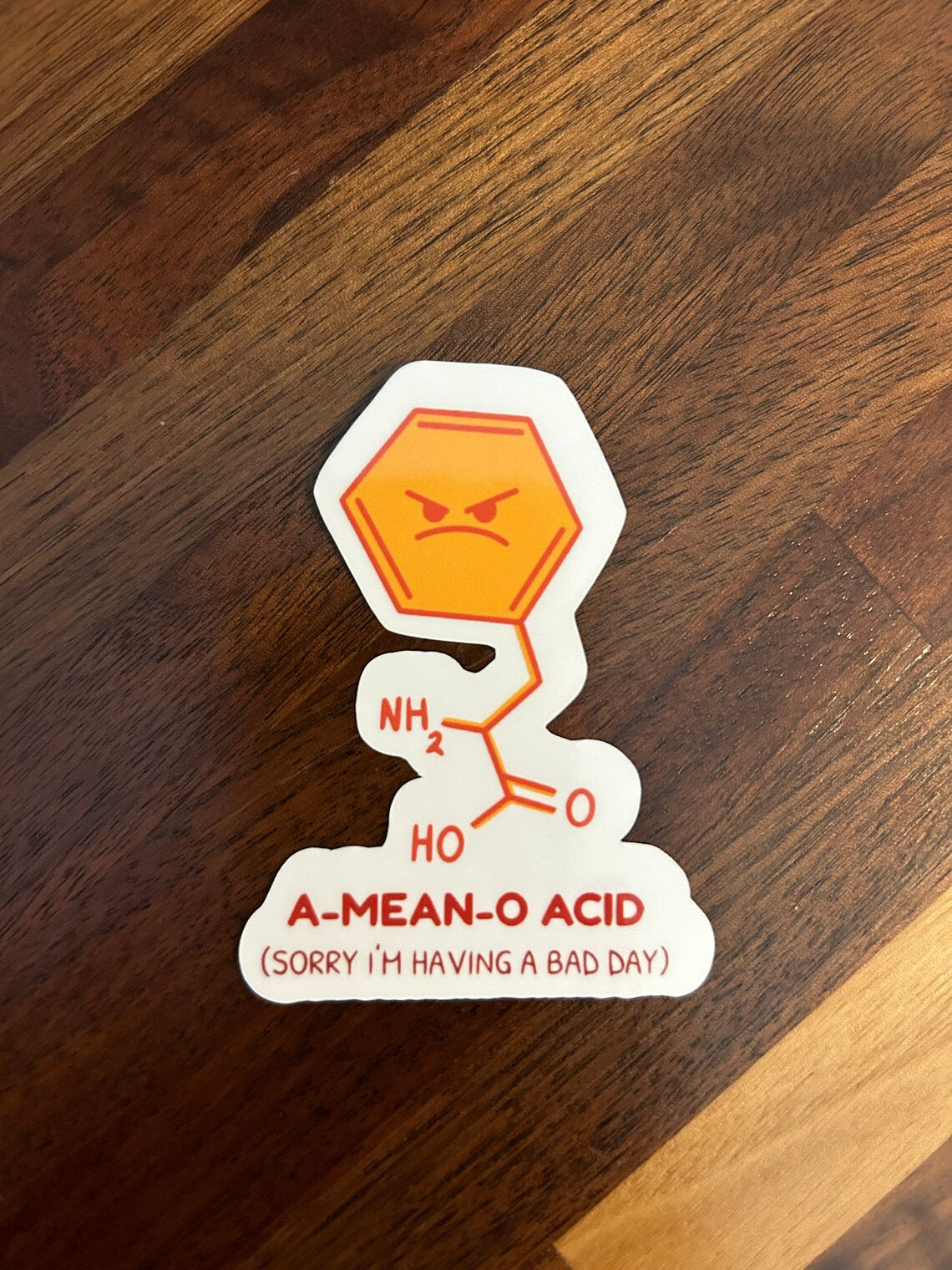 Amino Acid Chemistry Laminated Vinyl Stickers