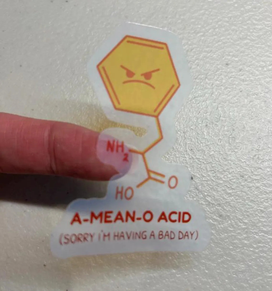 Amino Acid Chemistry Translucent Vinyl Stickers