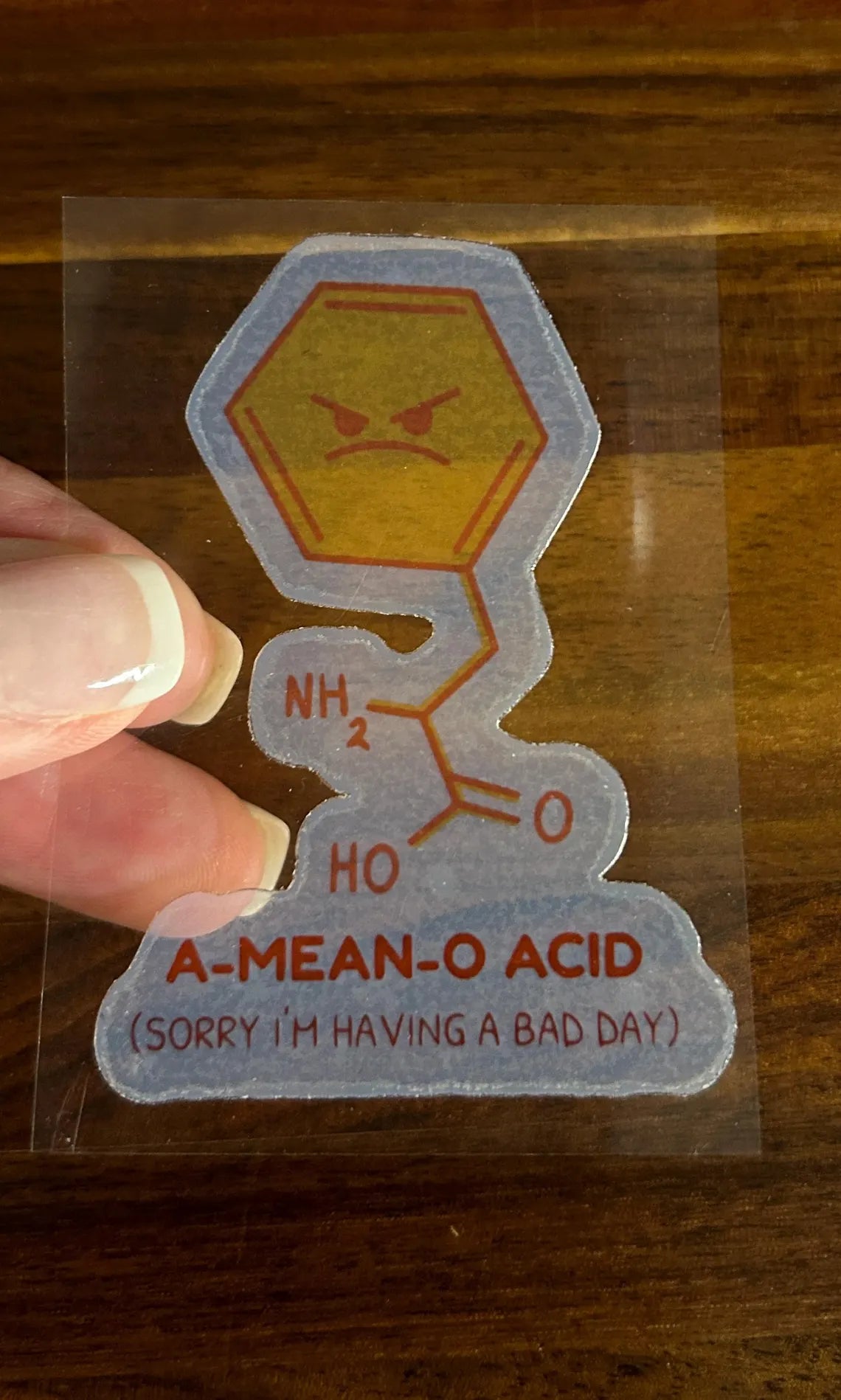 Amino Acid Chemistry Translucent Vinyl Stickers