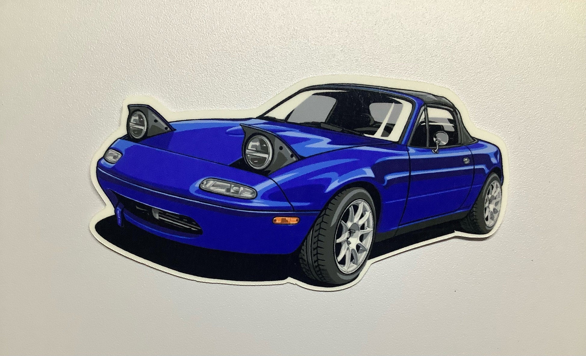 Blue Miata Laminated Vinyl Stickers