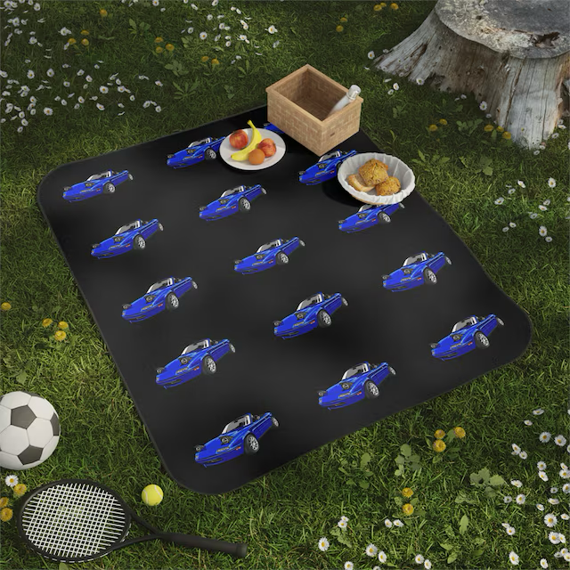 Blue Miata Picnic Blanket