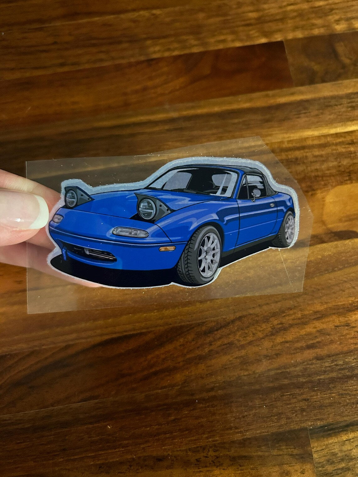 Blue Miata Translucent Vinyl Stickers