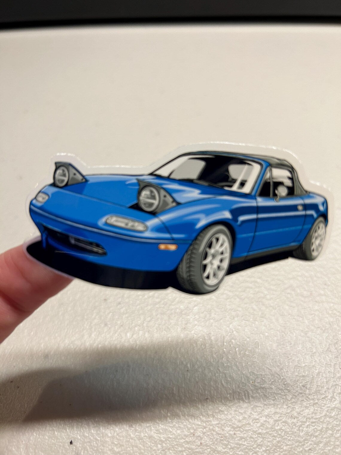 Blue Miata Translucent Vinyl Stickers