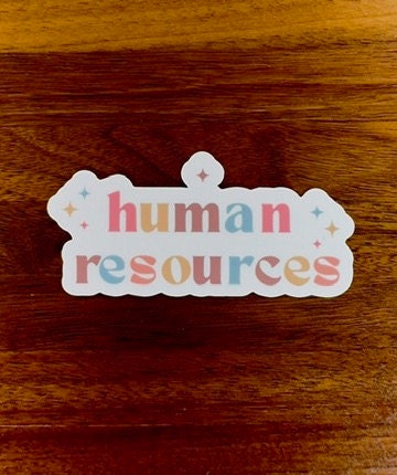 Colorful Human Resources HR Laminated Vinyl Sticker