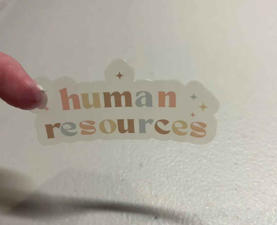 Colorful Human Resources HR Translucent Vinyl Sticker