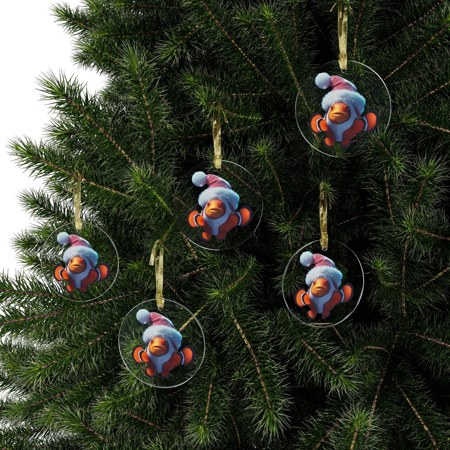 Deck the Reef Halls Aquarium Clownfish Acrylic Ornaments