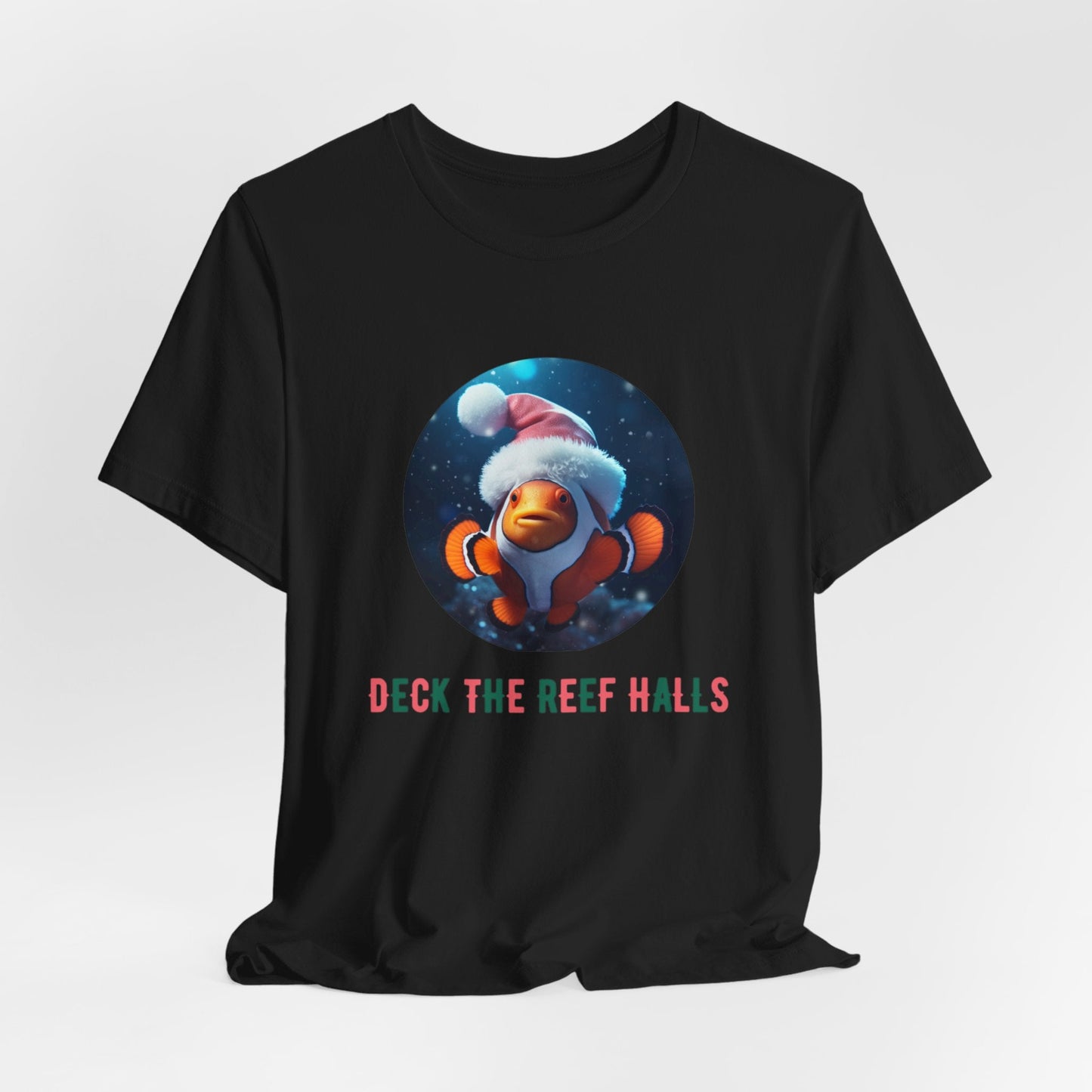 Deck the Reef Halls Aquarium Clownfish Jersey Short Sleeve Tee