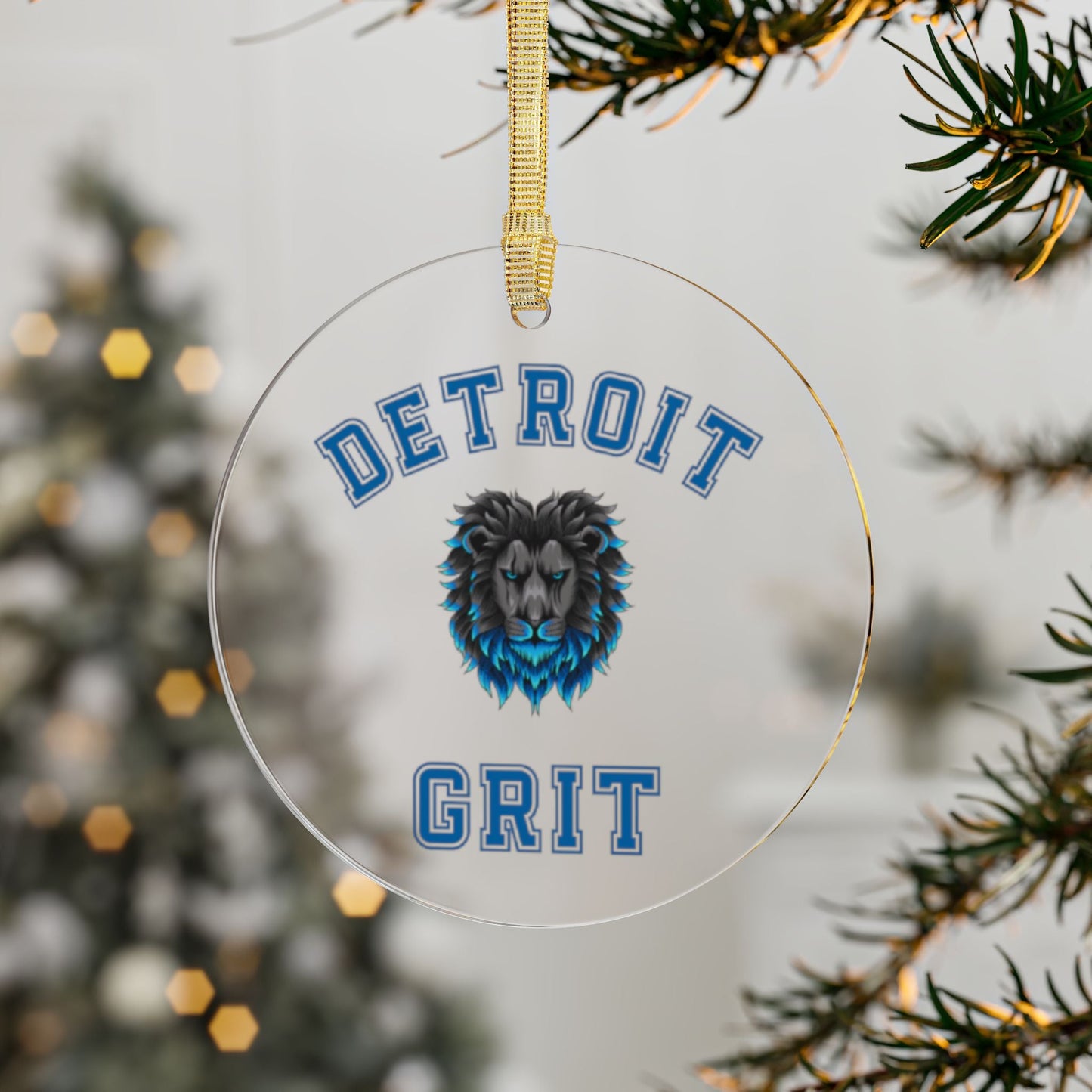 Detroit Lions Grit Acrylic Ornaments