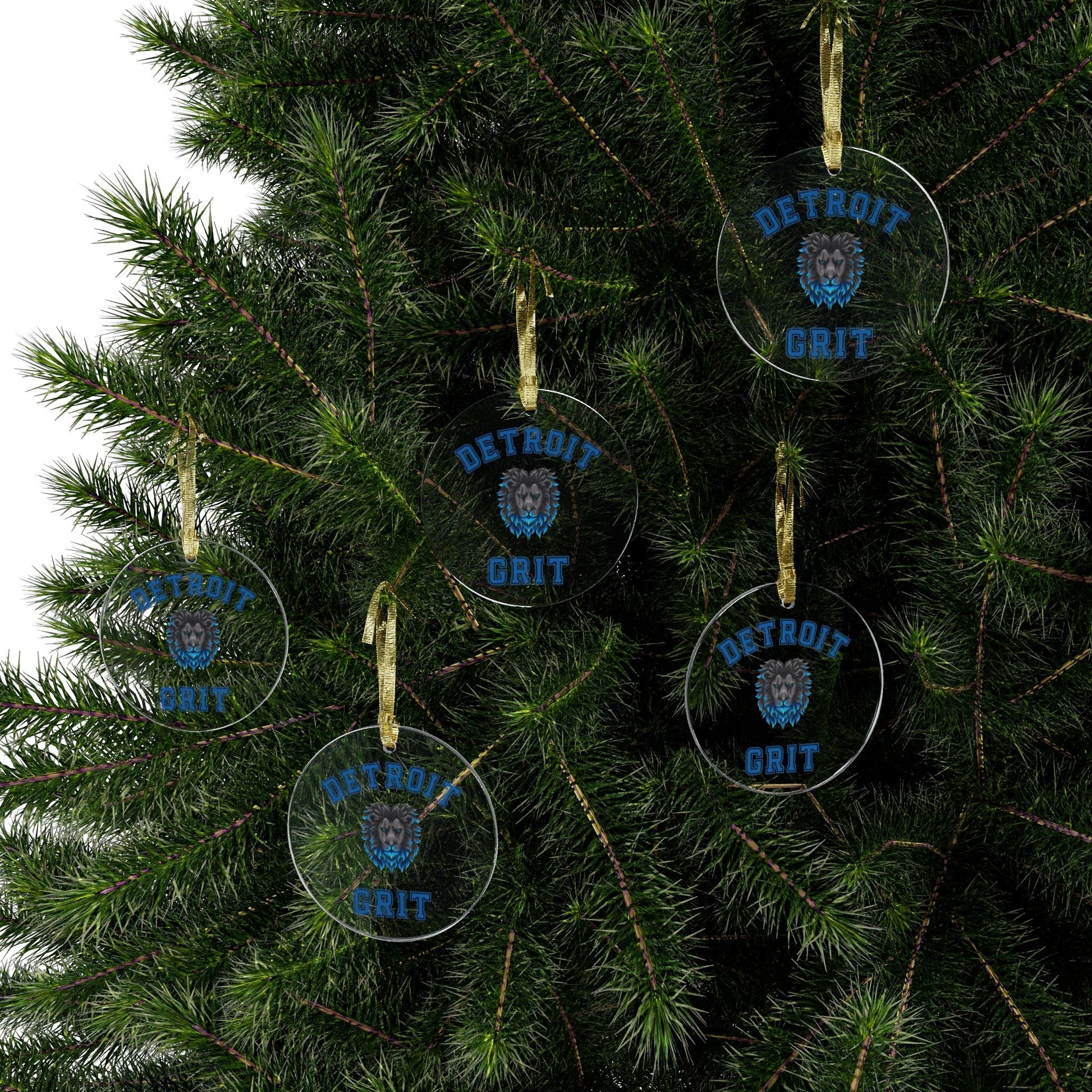 Detroit Lions Grit Acrylic Ornaments