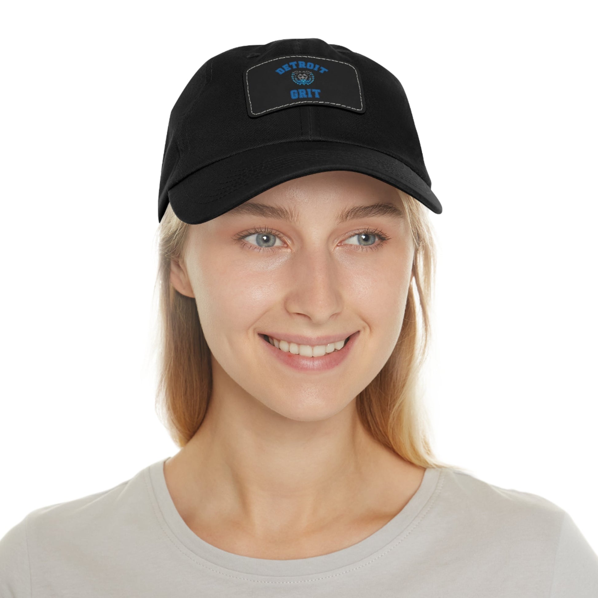 Detroit Lions Grit Dad Hat with Leather Patch