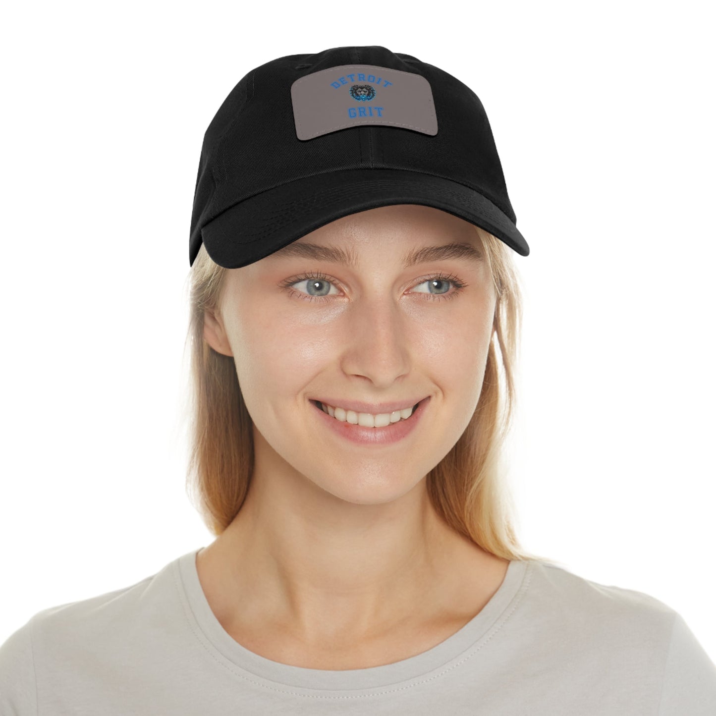 Detroit Lions Grit Dad Hat with Leather Patch