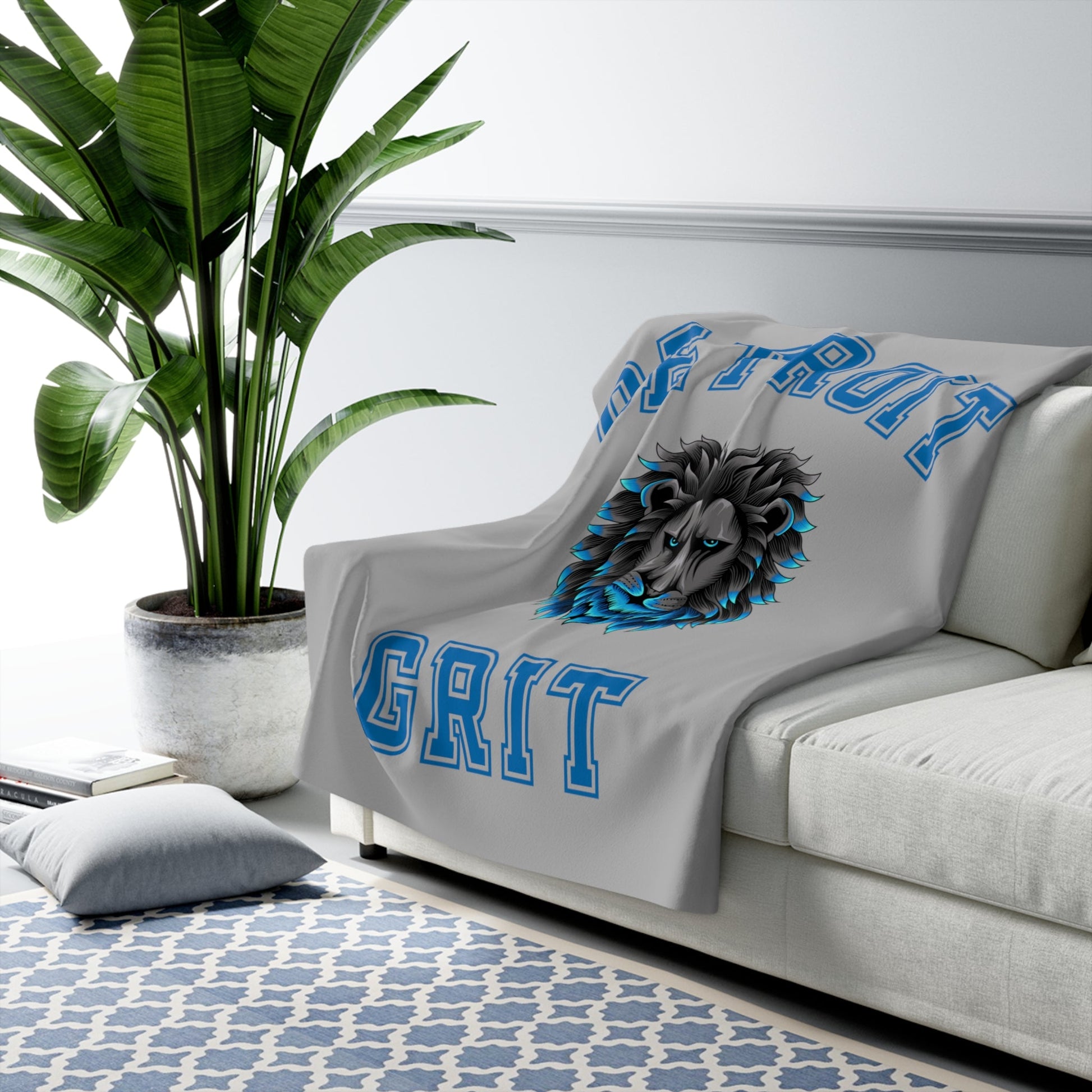 Detroit Lions Grit Sherpa Fleece Blanket