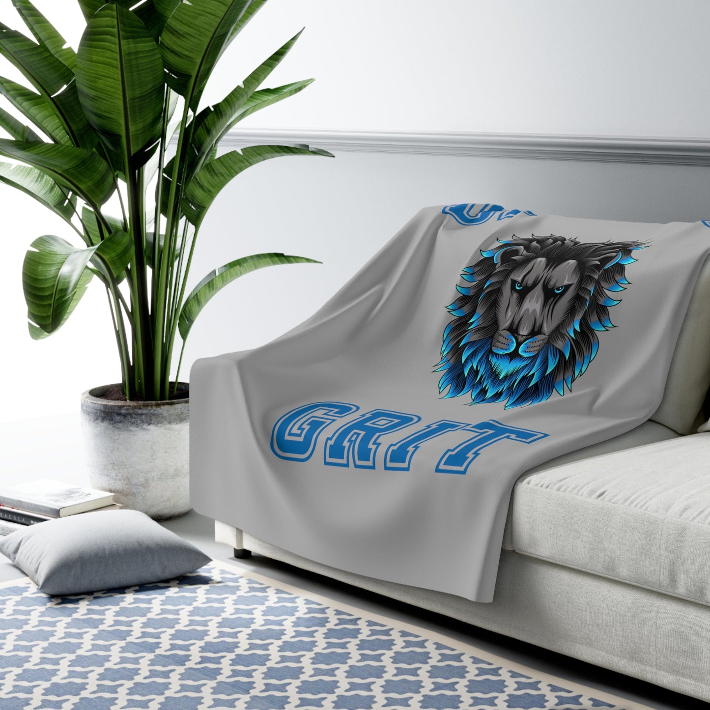 Detroit Lions Grit Sherpa Fleece Blanket