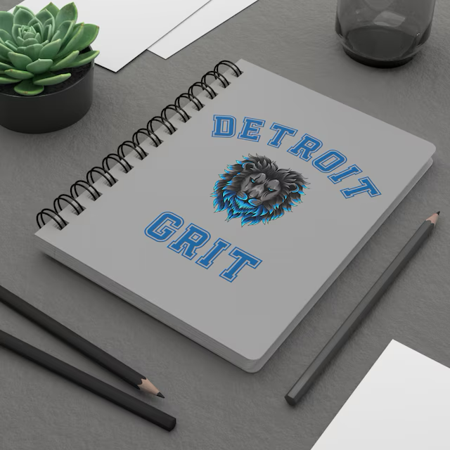 Detroit Lions Grit Spiral Bound Journal