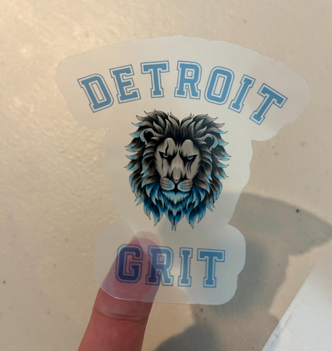 Detroit Lions Grit Translucent Vinyl Sticker