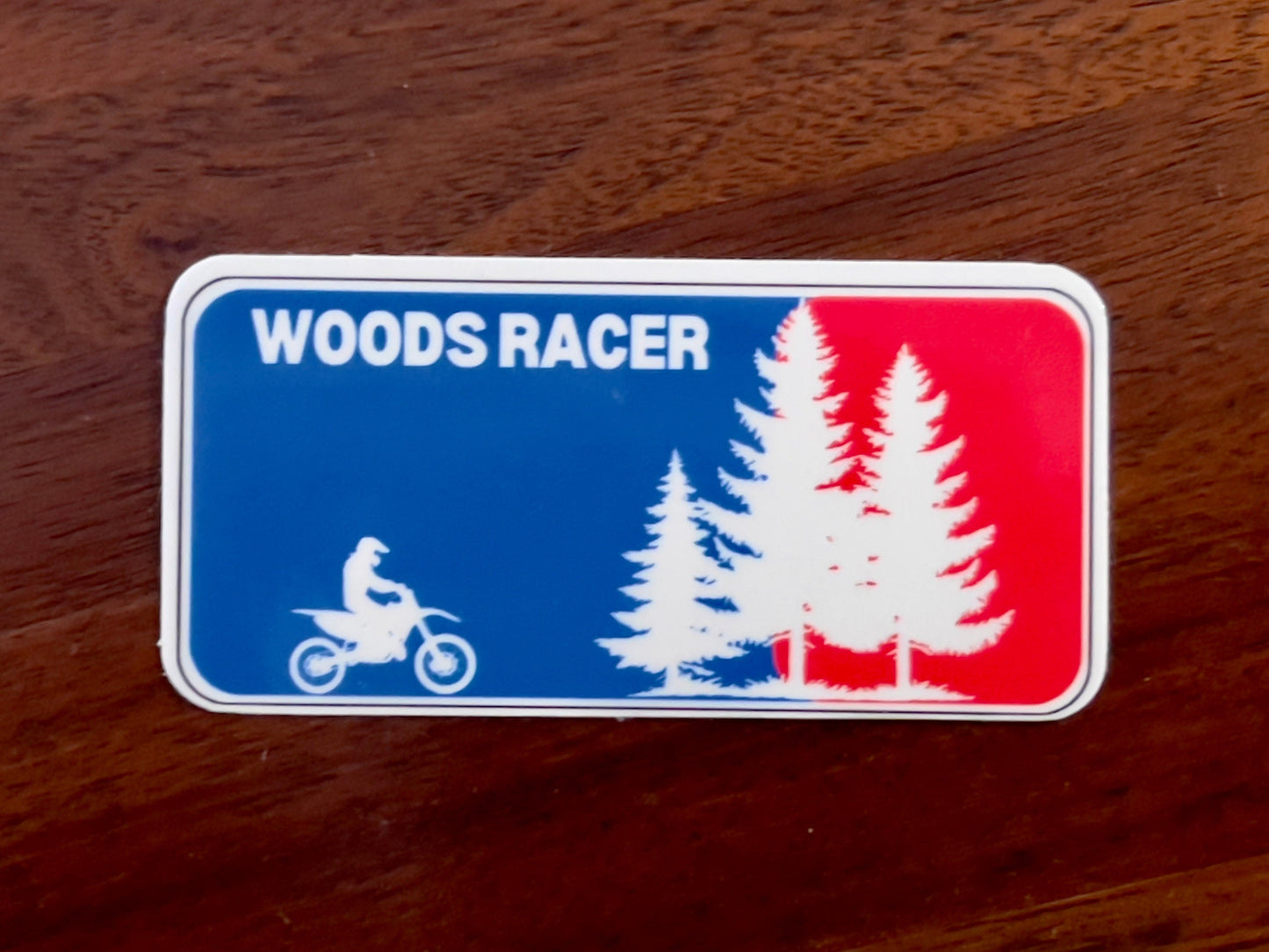 Dirt Bike Offroad Woods Racer Laminated Vinyl Stickers