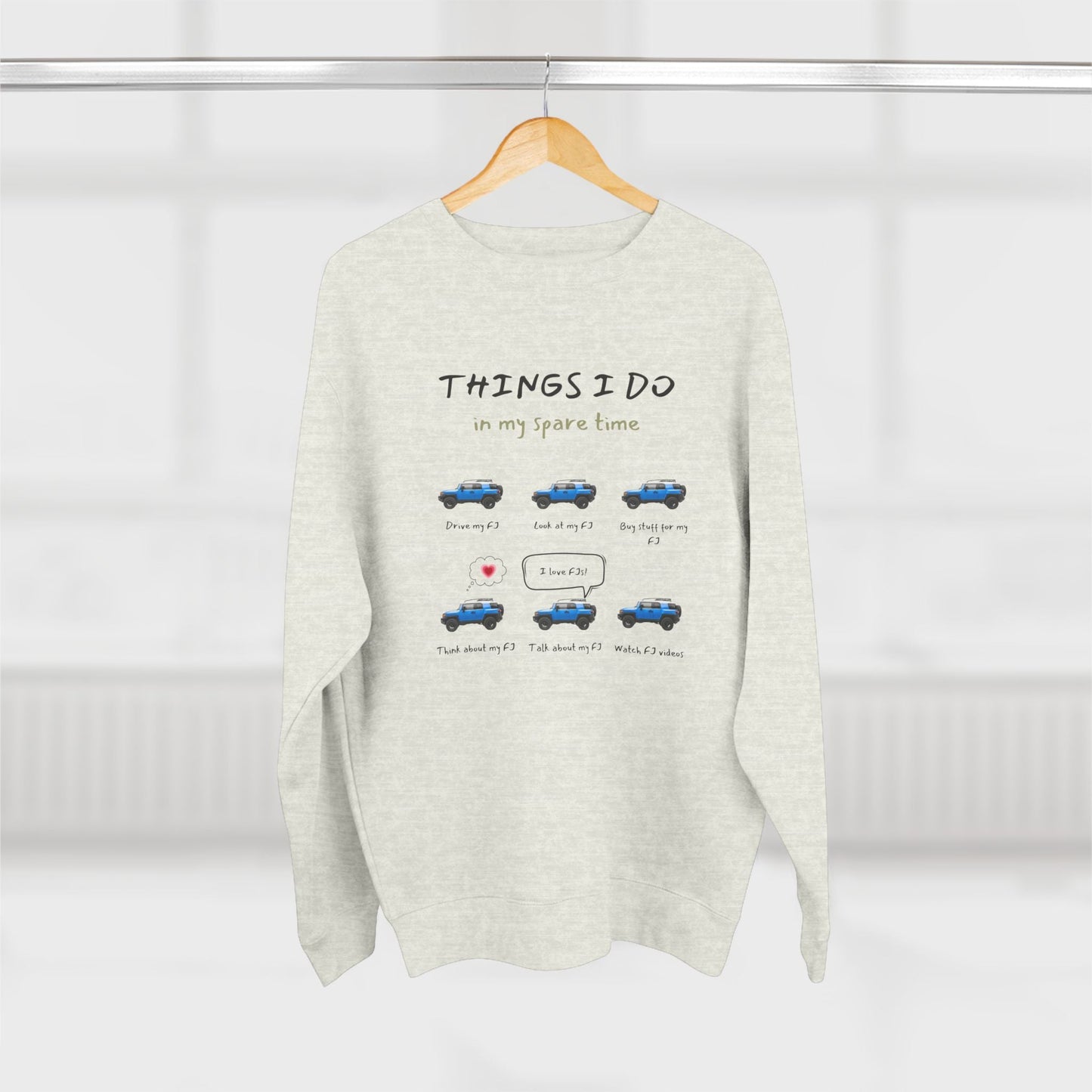 FJ Cruisers in my Spare Time (Personalized Color) Premium Crewneck Sweatshirt